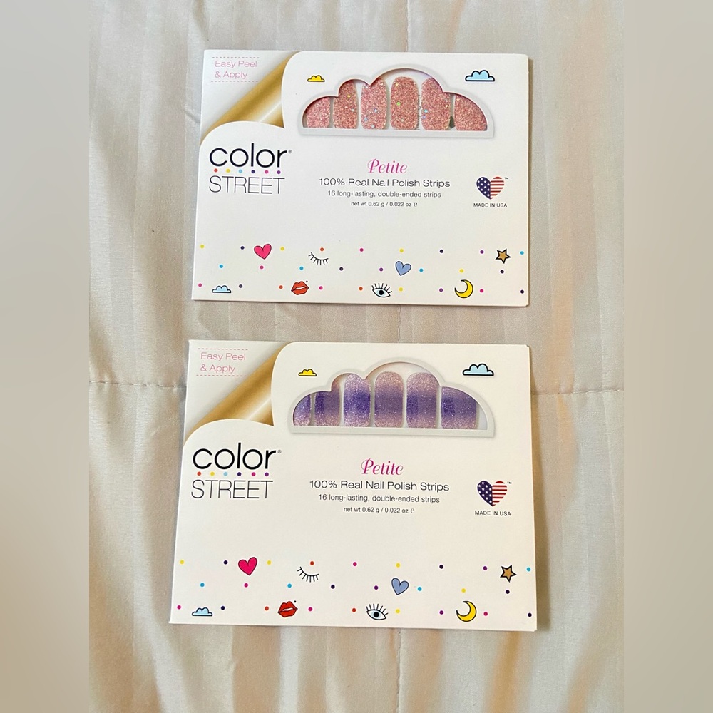 (3yr old) Color Street Petite Nail Polish Strips - Pink and Purple